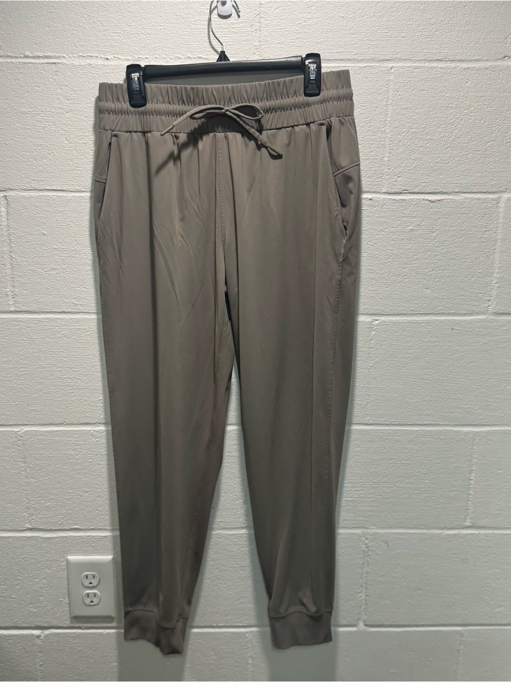 Women’s Taupe Jogger Pants with Drawstring Waist